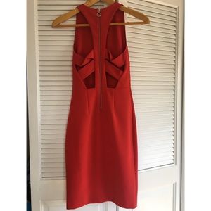 Zara Red Body Con Strappy Back Dress